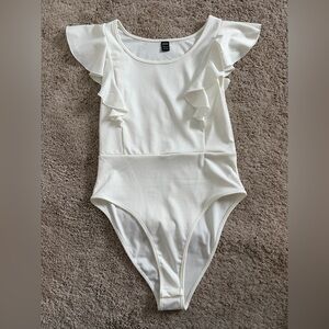 SHEIN White Ruffled Bodysuit